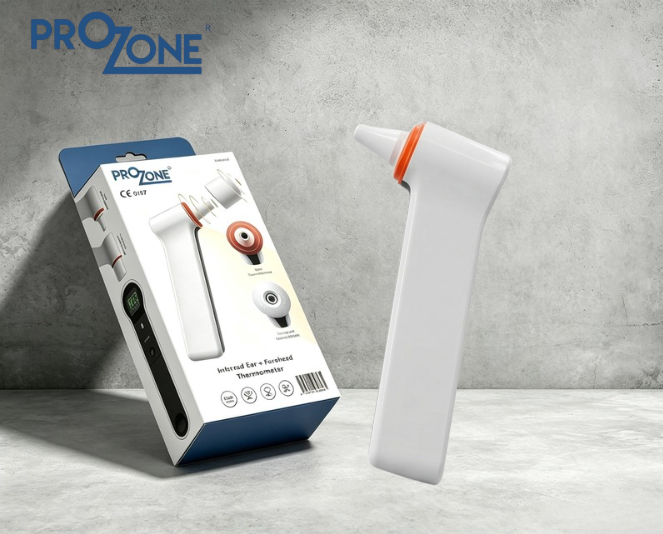 Prozone Infrared Dual-Use Thermometer (Forehead + Ear) (Model: PZ516-01)