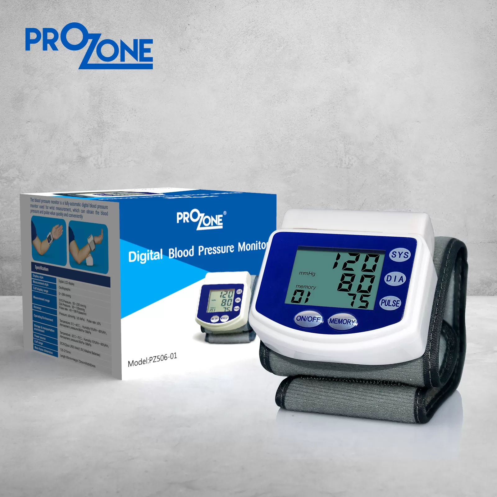 Prozone Wrist Blood Pressure Monitor (Model: PZ506-01)