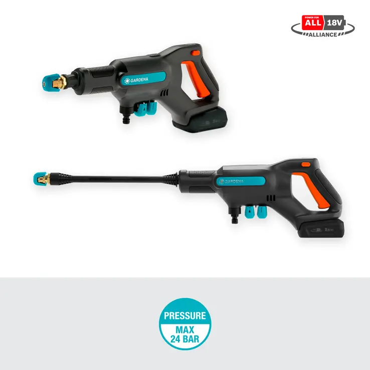 Made in Germany GARDENA 18V Cordless Medium-Pressure Washer (1 18V 4.0Ah Battery & 1 Charger) - Hong Kong Genuine Product